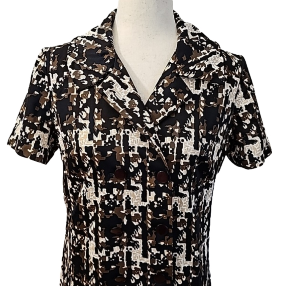 THE STROLLER Vintage Houndstooth Dress 14 1/2 Plaid